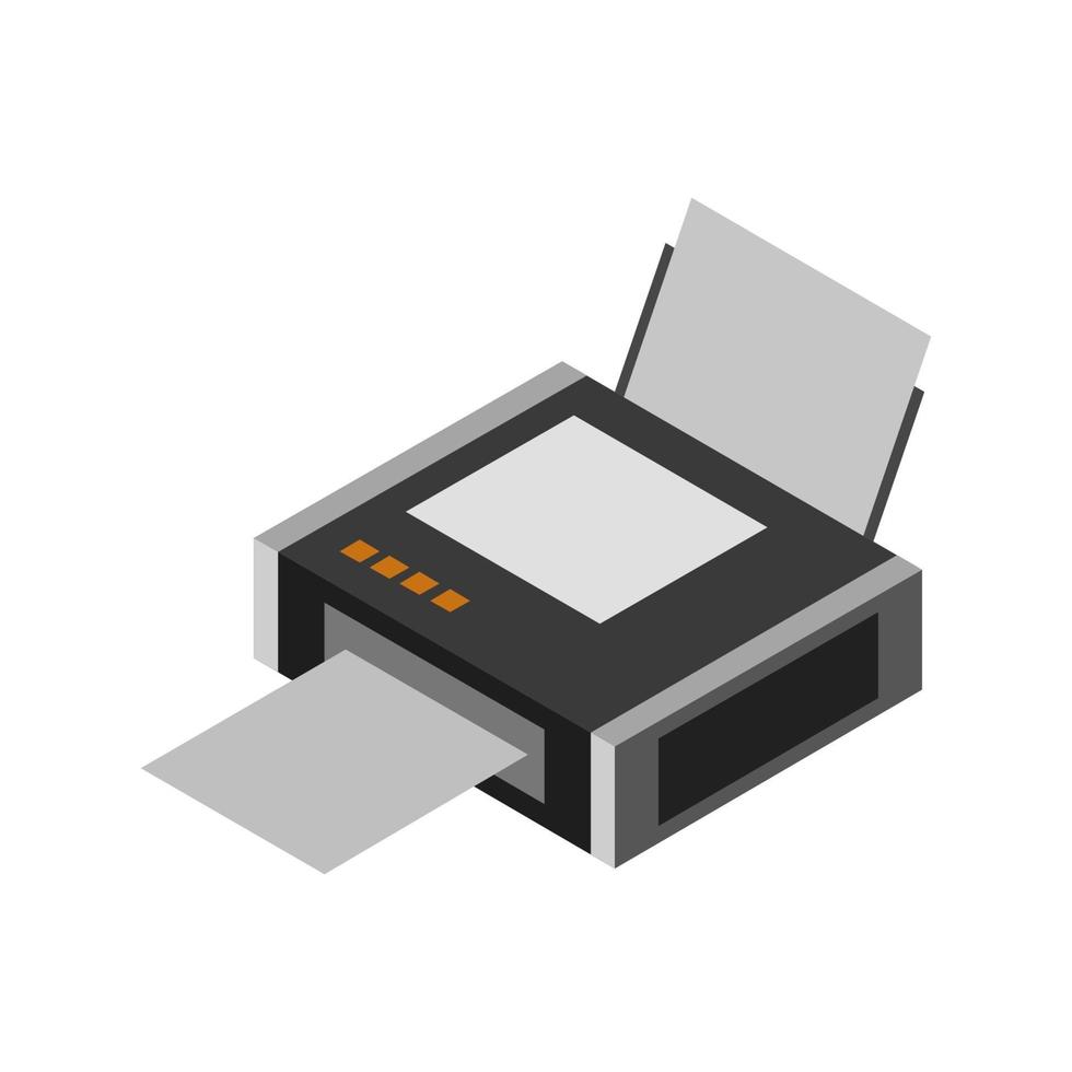 Isometric Printer On White Background vector
