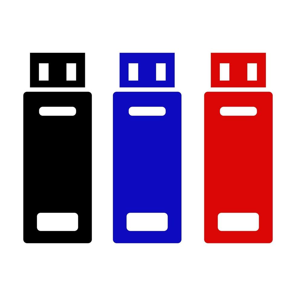 Usb Drive Set On White Background vector