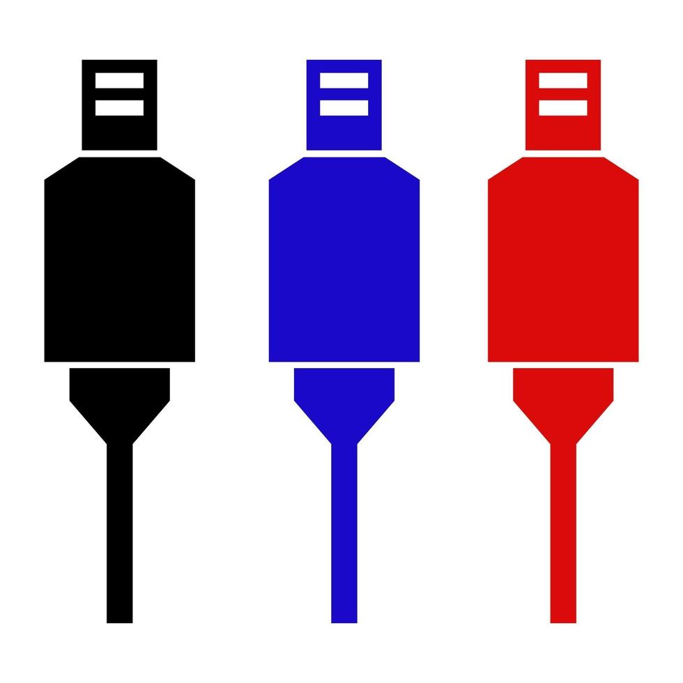 Usb Cable Set On White Background vector