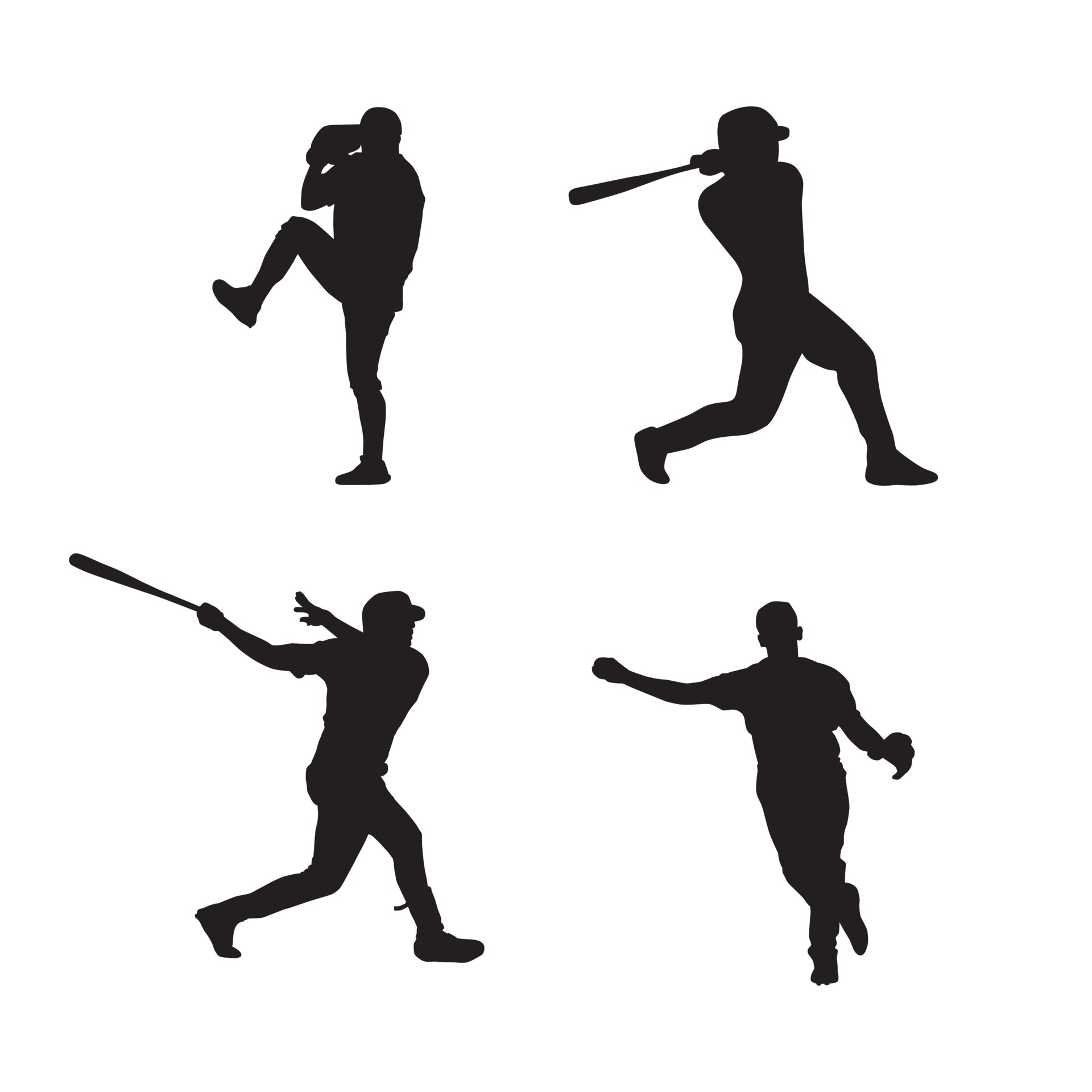 Download Softball Player Silhouette Vector Art Icons And Graphics For Free Download