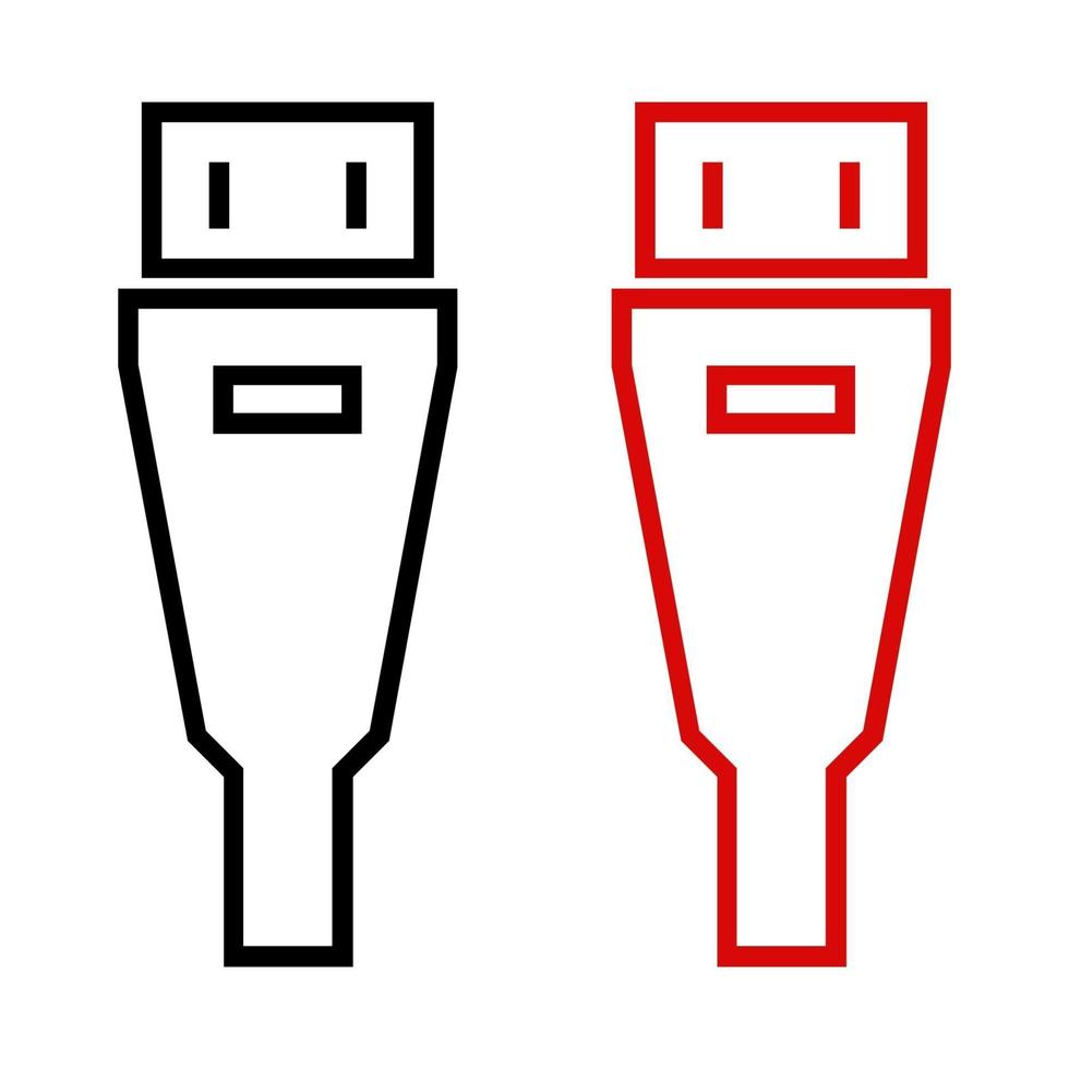 Cable USB sobre fondo blanco. vector