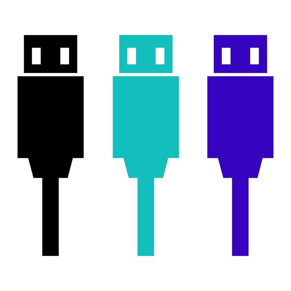 Cable USB sobre fondo blanco. vector