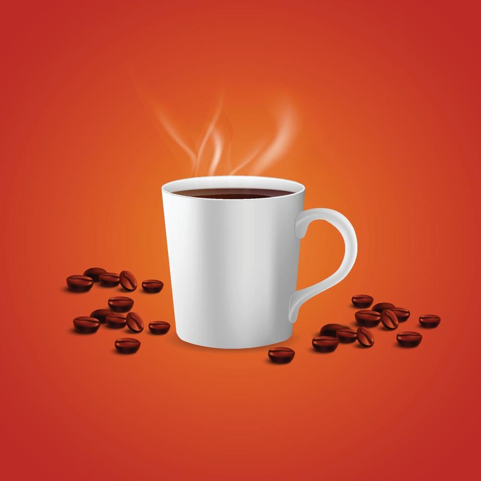 Coffee Cup vector on Orange background