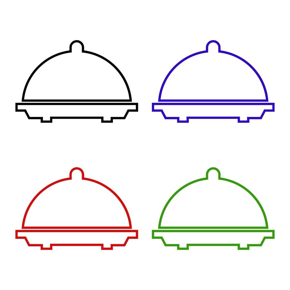 Tray Set On White Background vector