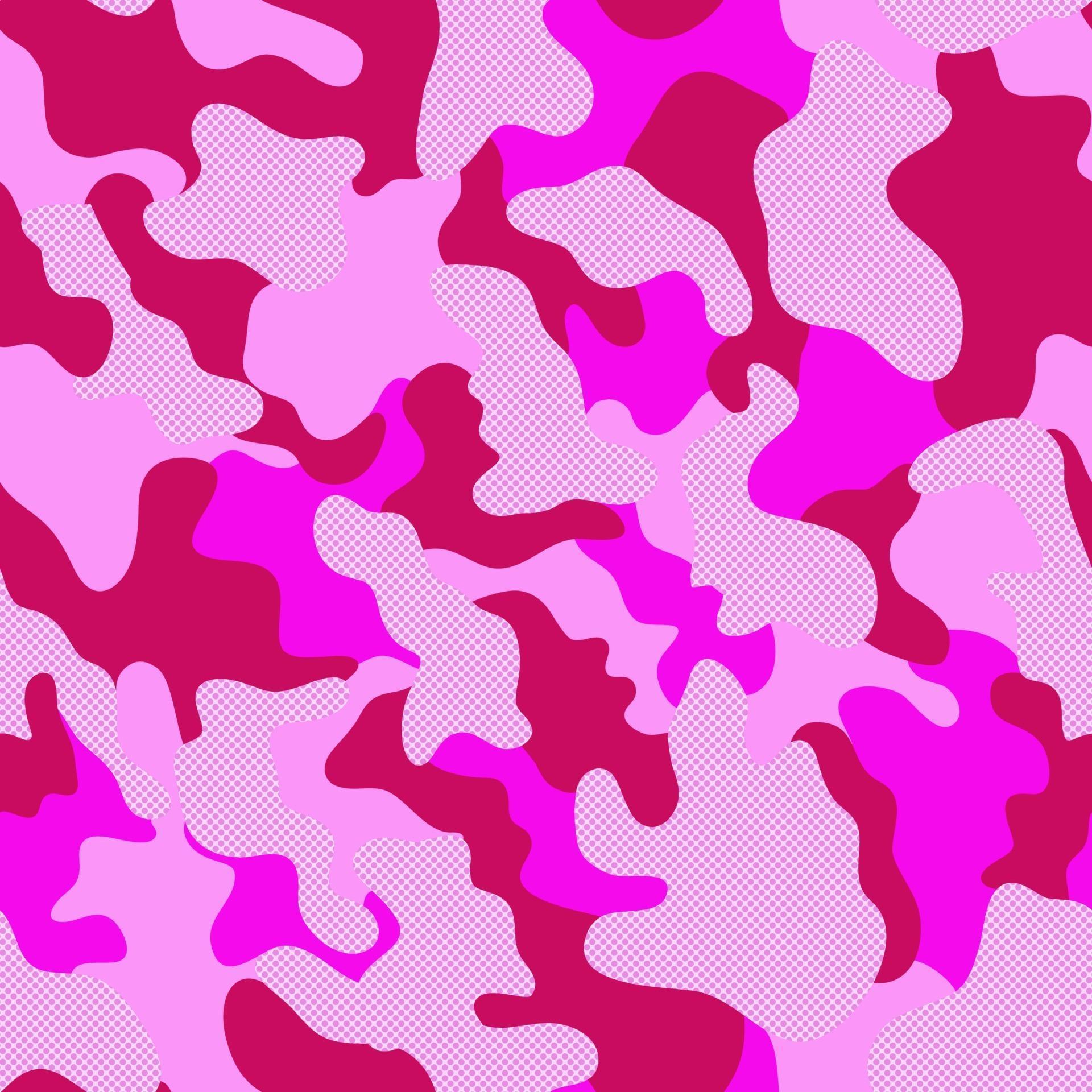 Camouflage print pink seamless graphic backdrop. Creative vector