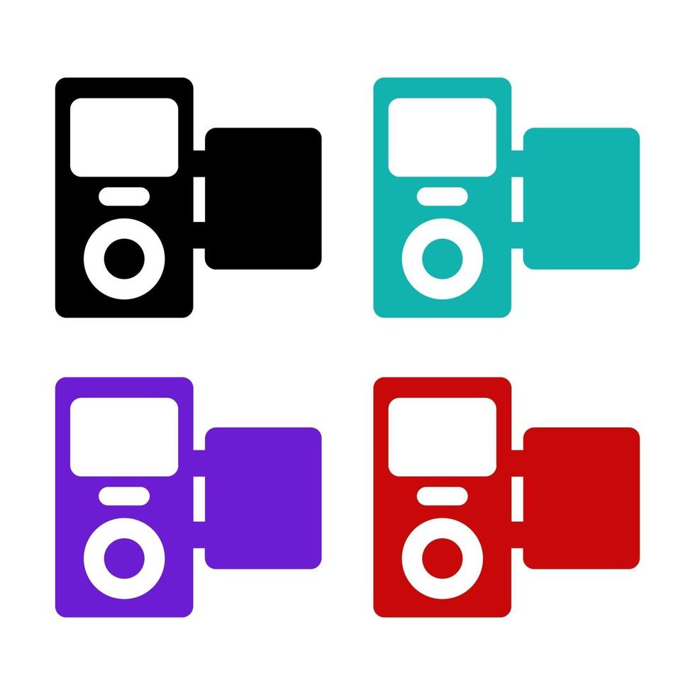 Set Of Camcorders On White Background vector