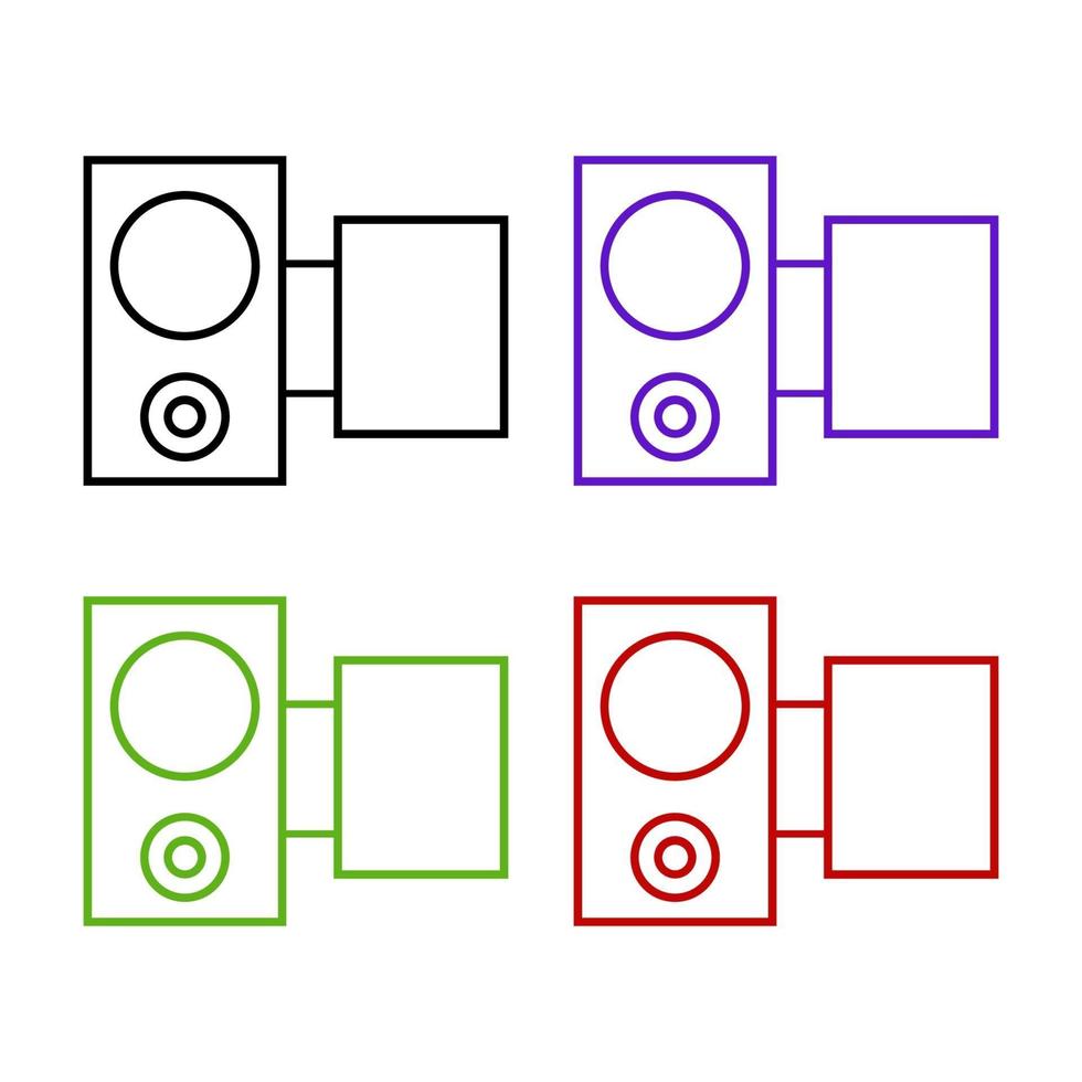 Set Of Camcorders On White Background vector