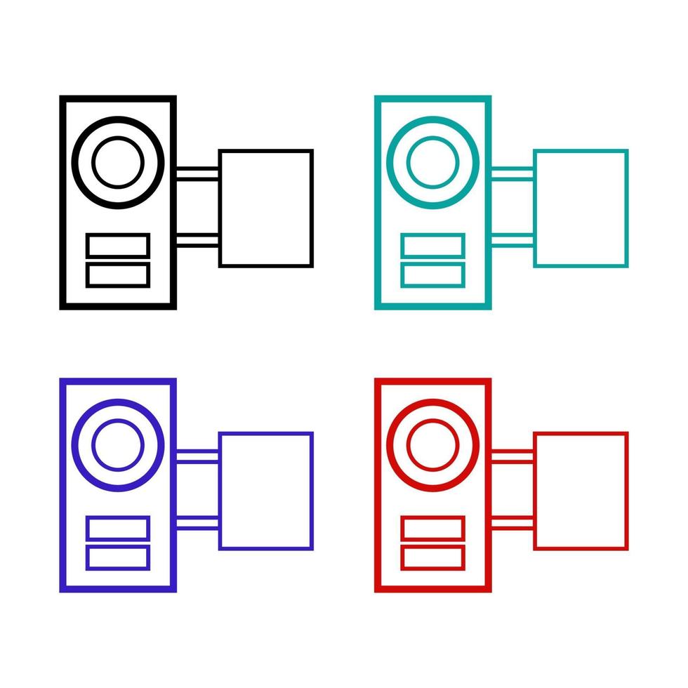 Set Of Camcorders On White Background vector