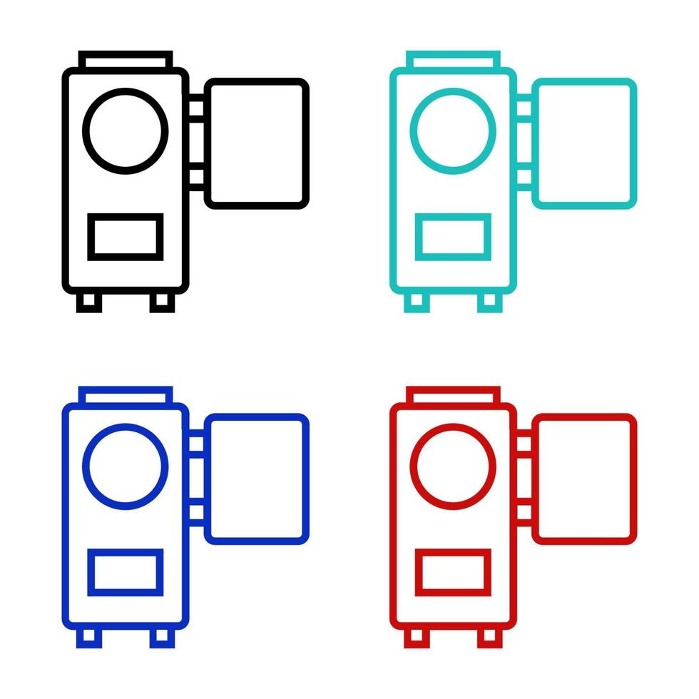 Set Of Camcorders On White Background vector