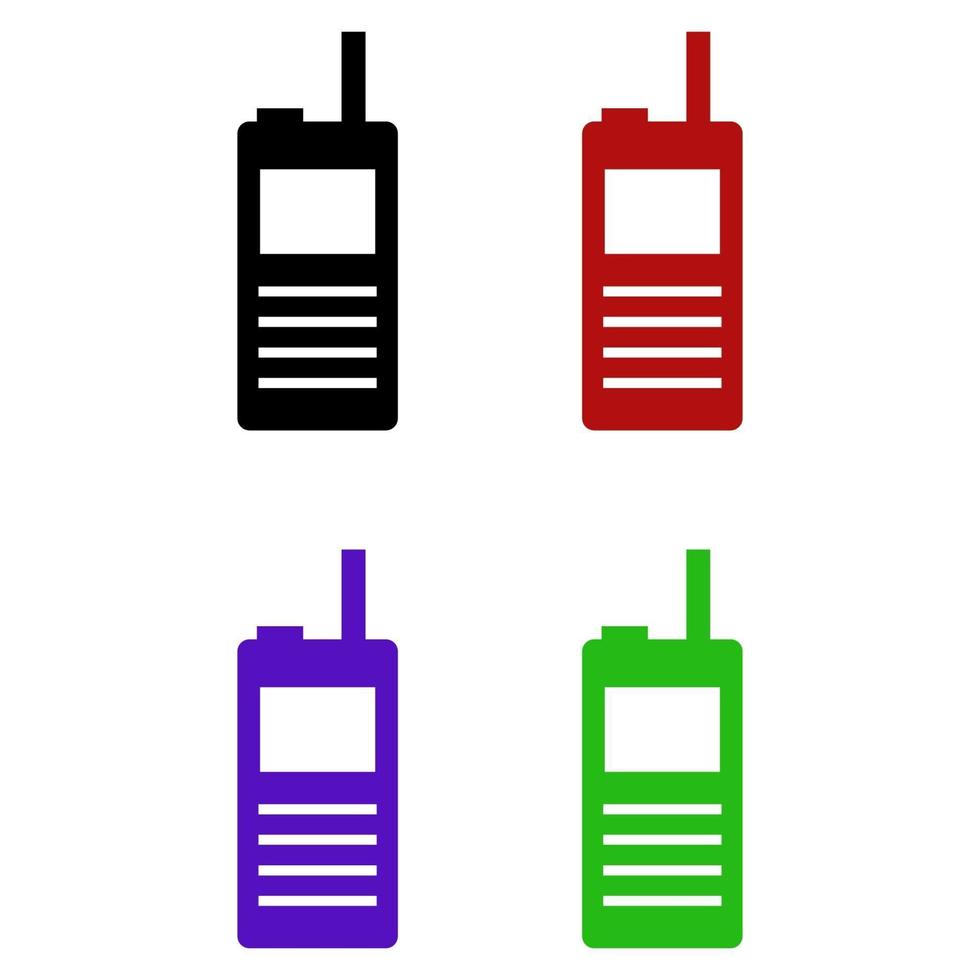 Set Of Walkie Talkie On White Background vector