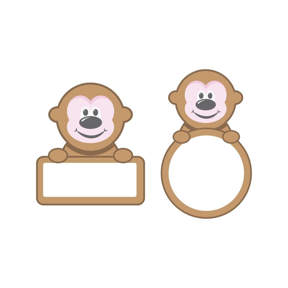 Picture frame or text. Monkey vector