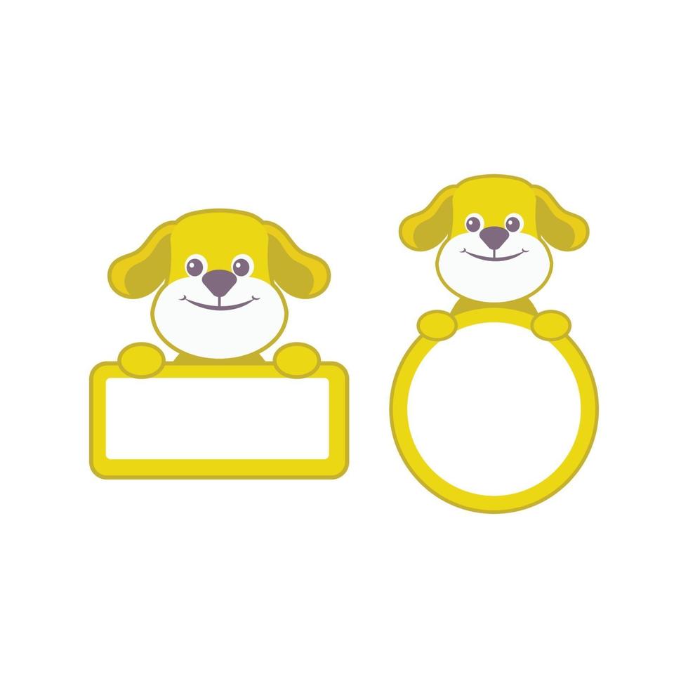 greeting baby card with cute dog, frame vector