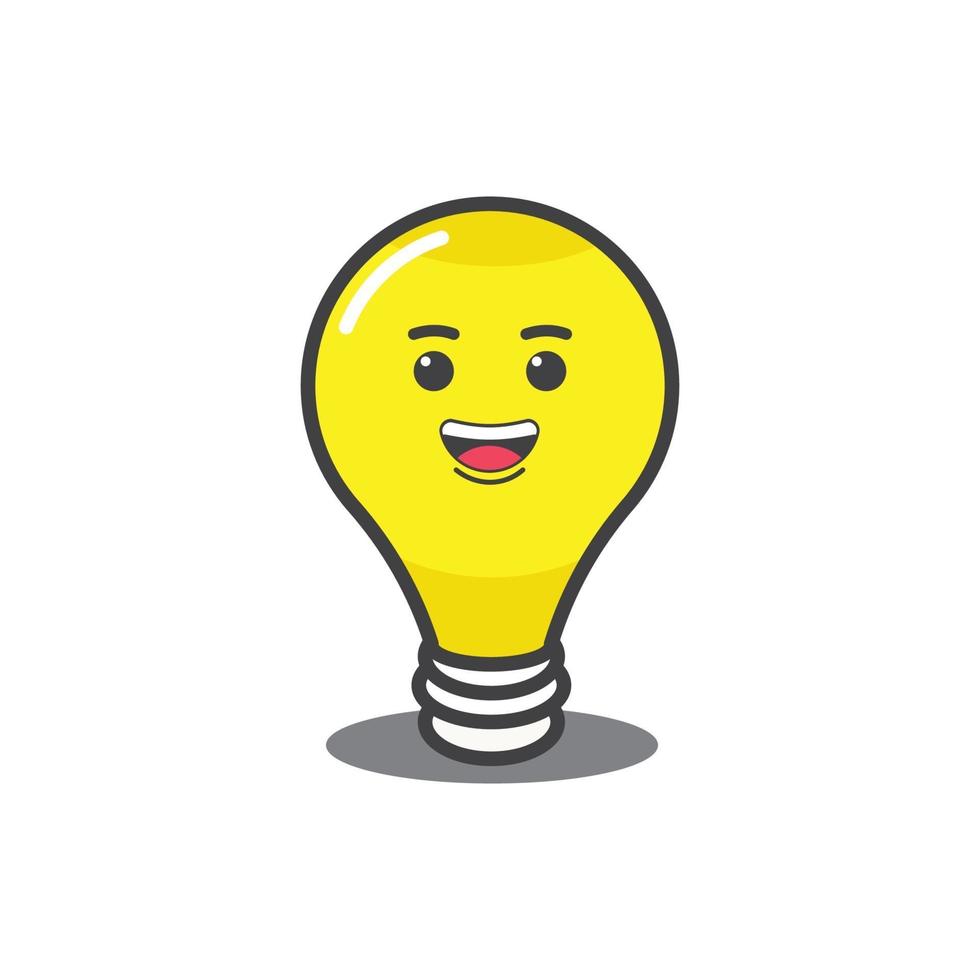 vector animation icon lamp cartoon with smile