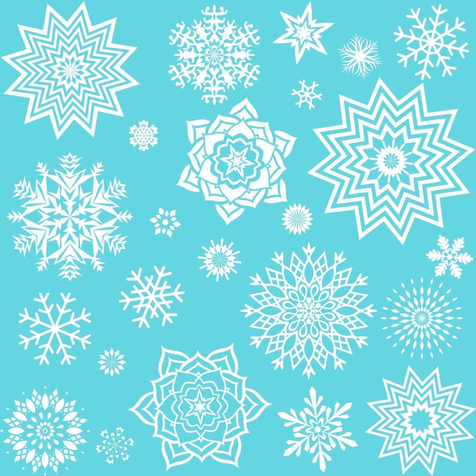 Collection different snowflakes. Element design for winter decor. vector