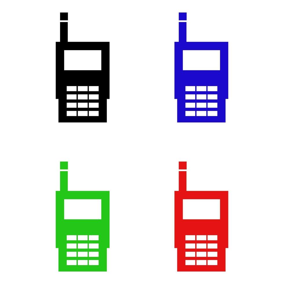 Conjunto de walkie talkie sobre fondo blanco. vector