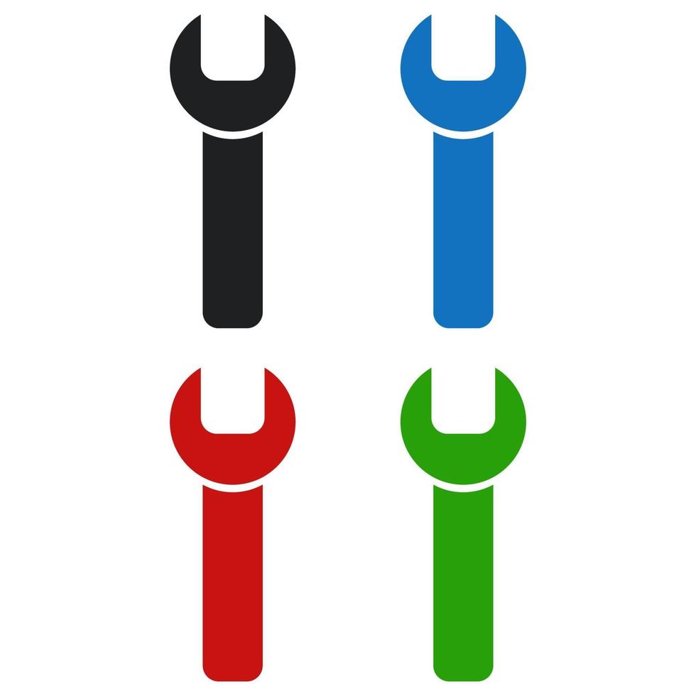 Set Of Wrench On White Background vector