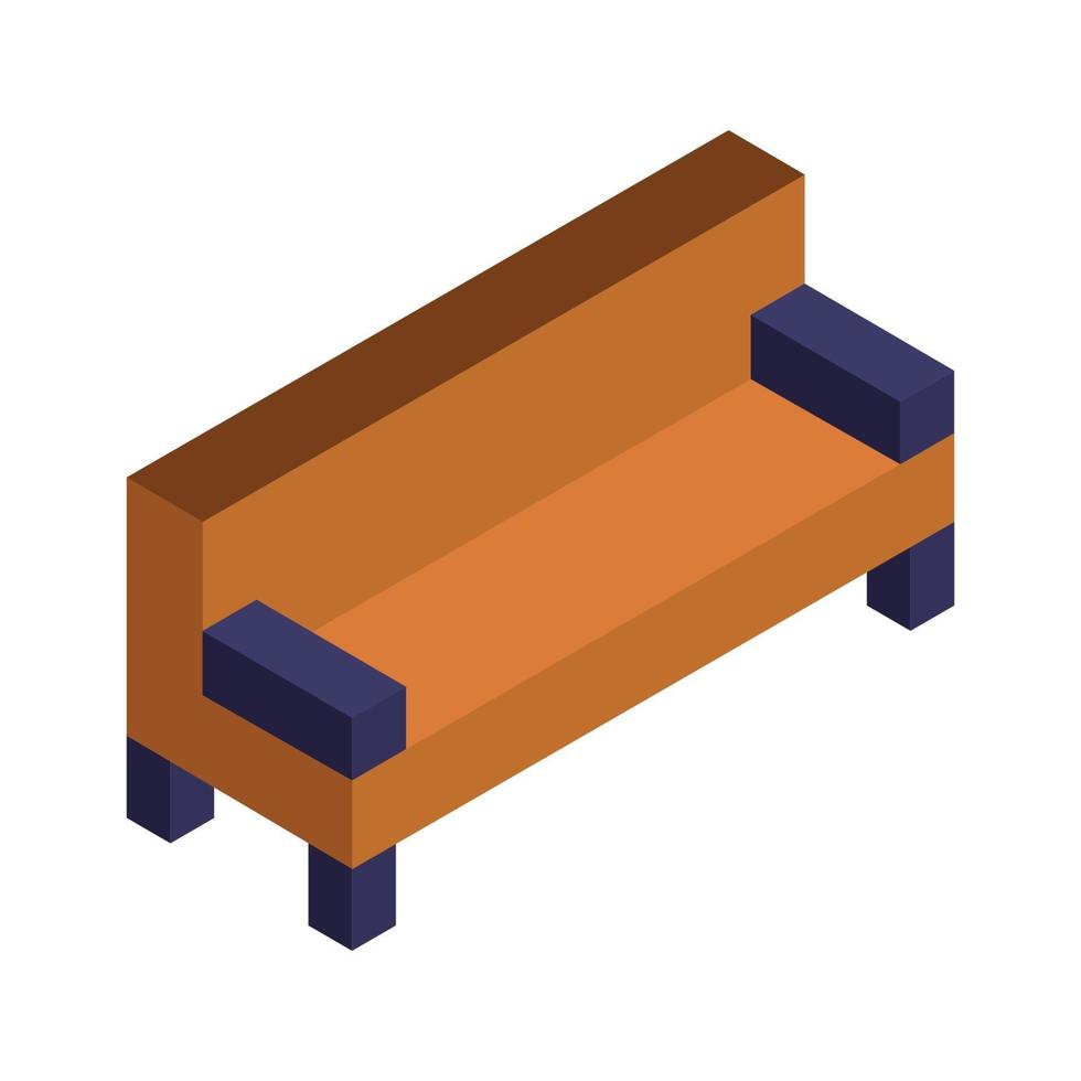 Isometric Sofa On White Background vector