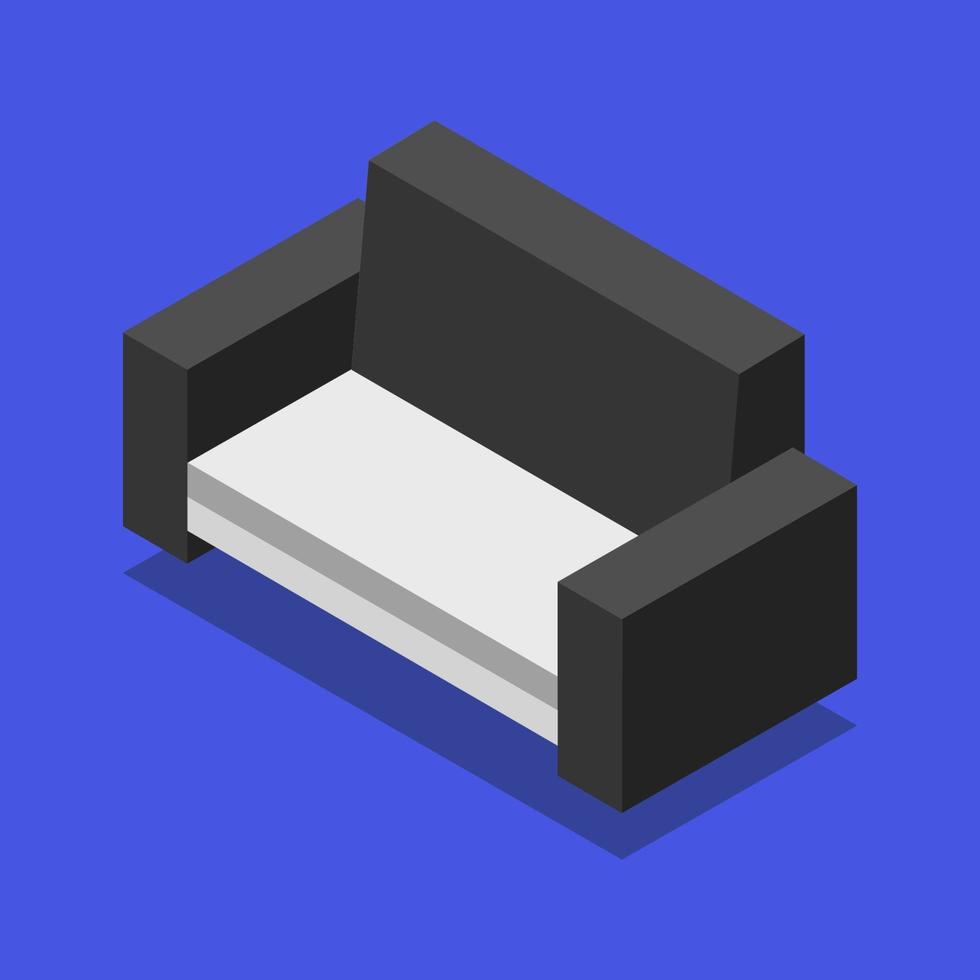 Isometric Sofa On Blue Background vector