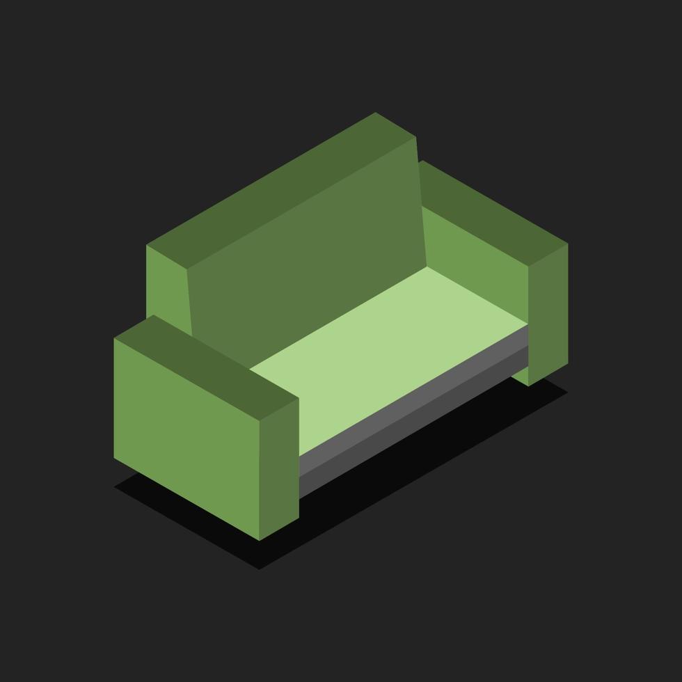 Isometric Sofa On Black Background vector