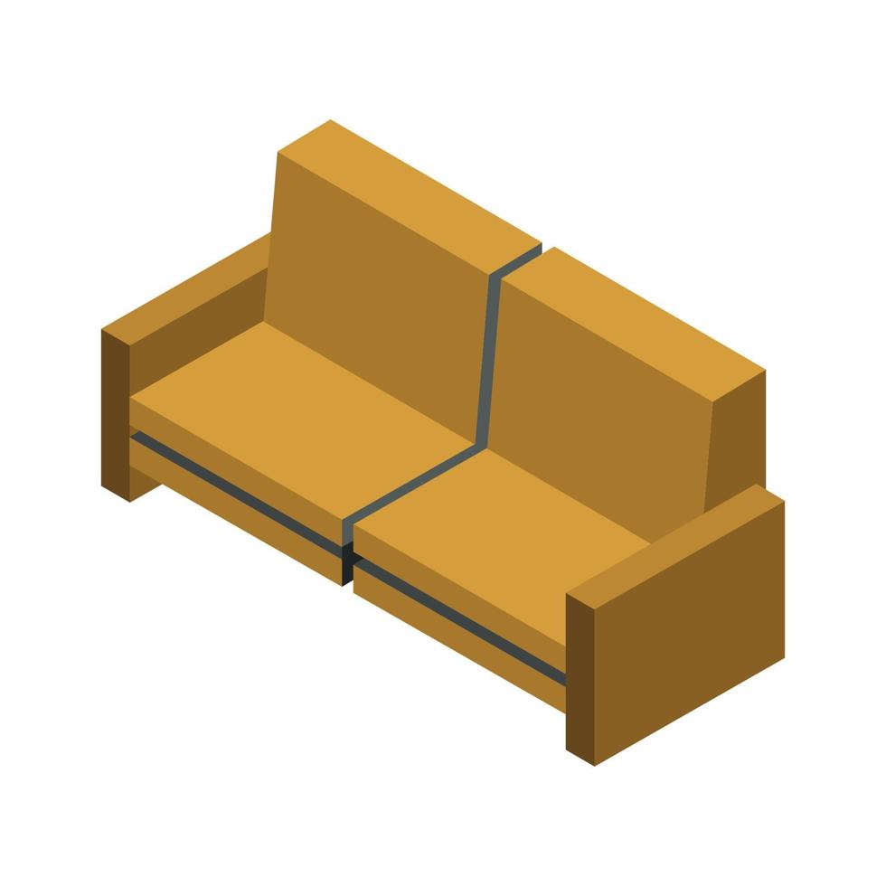Isometric Sofa On White Background vector
