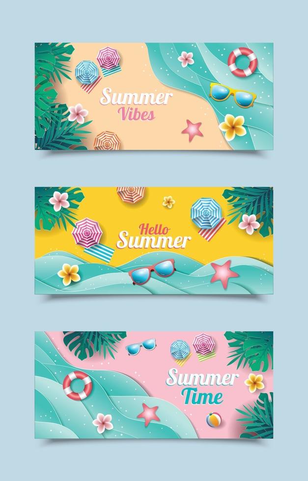 Summer Beach Banner Templates vector