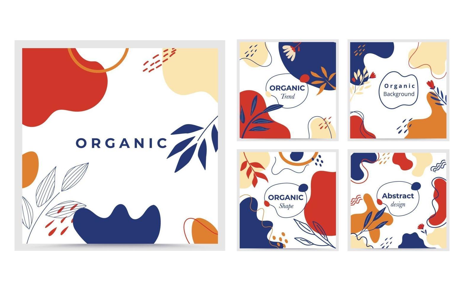 Organic shape collection. Minimal cover and background. Social media post and template with organic shape. Abstract design. Hand drawn. Vector illustration.