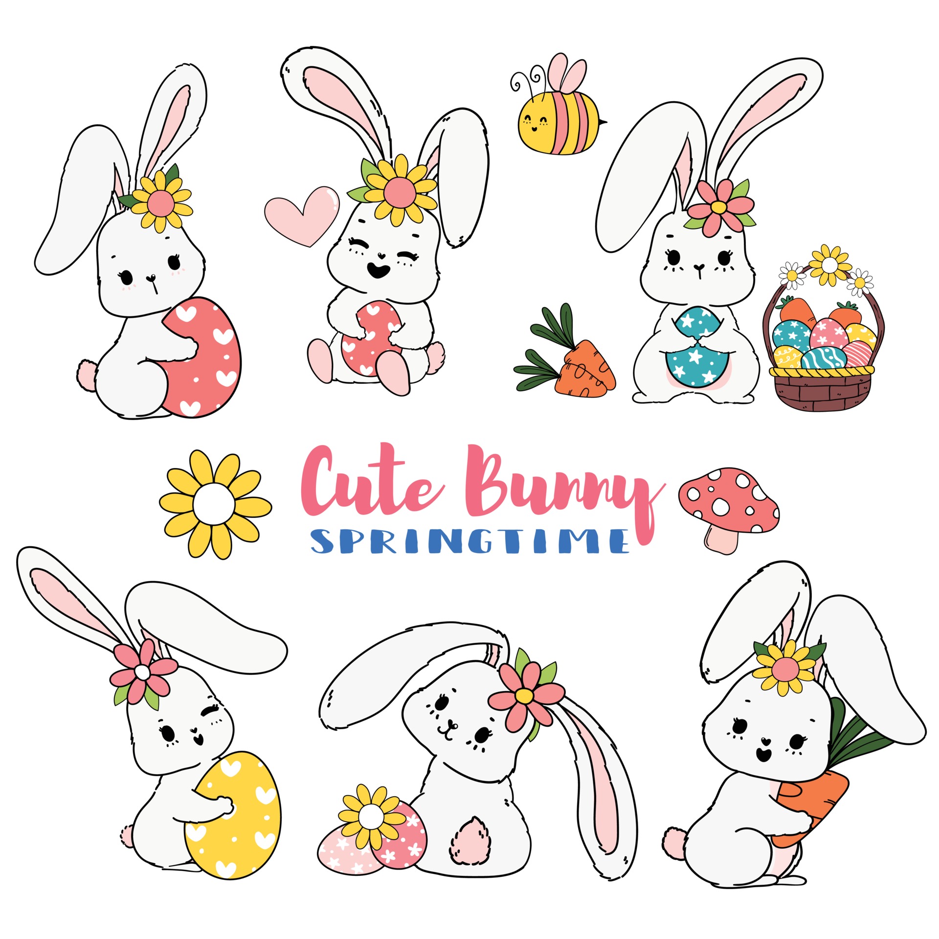 Cute Easter Bunny Drawings
