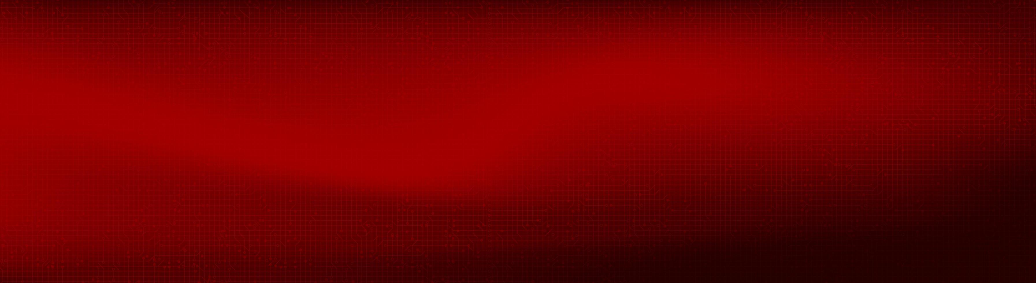 Panorama Red Digital Microchip on Technology Background vector