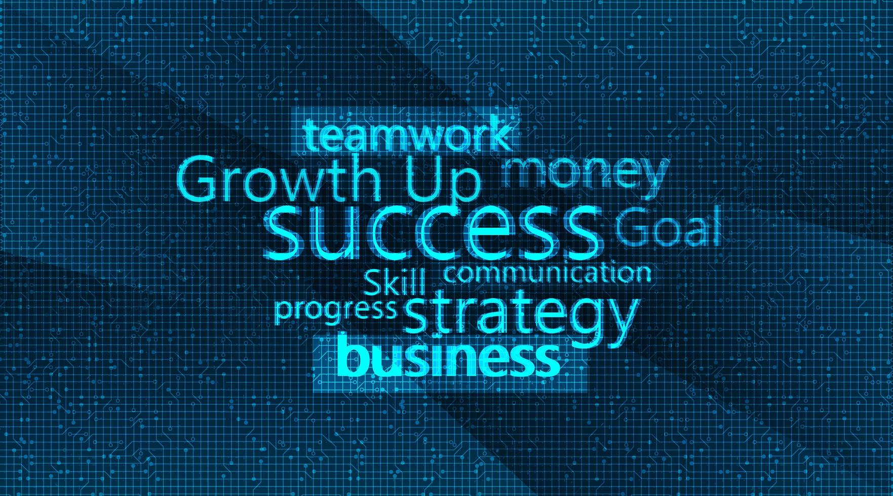 Digital Text Plan Business, Successful and strategy with arrow symbol on blue background, Team Work concept vector