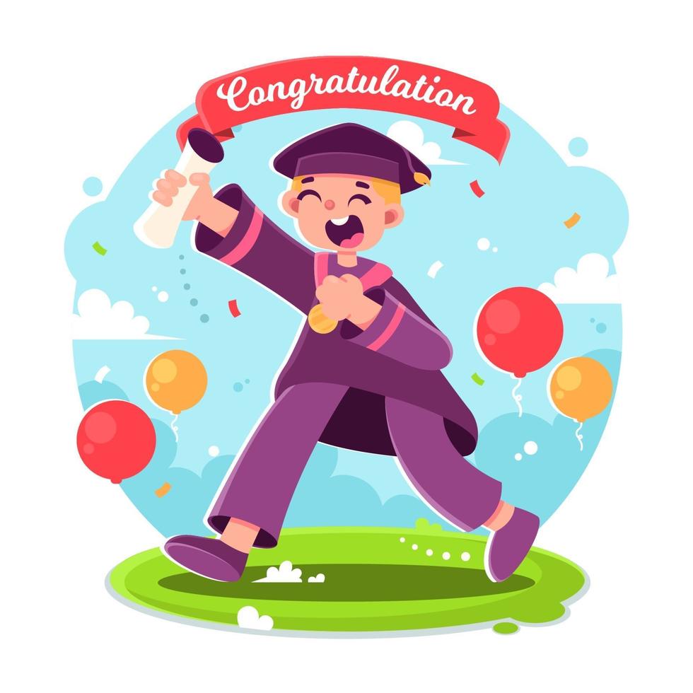 Happy People in Graduation Day vector