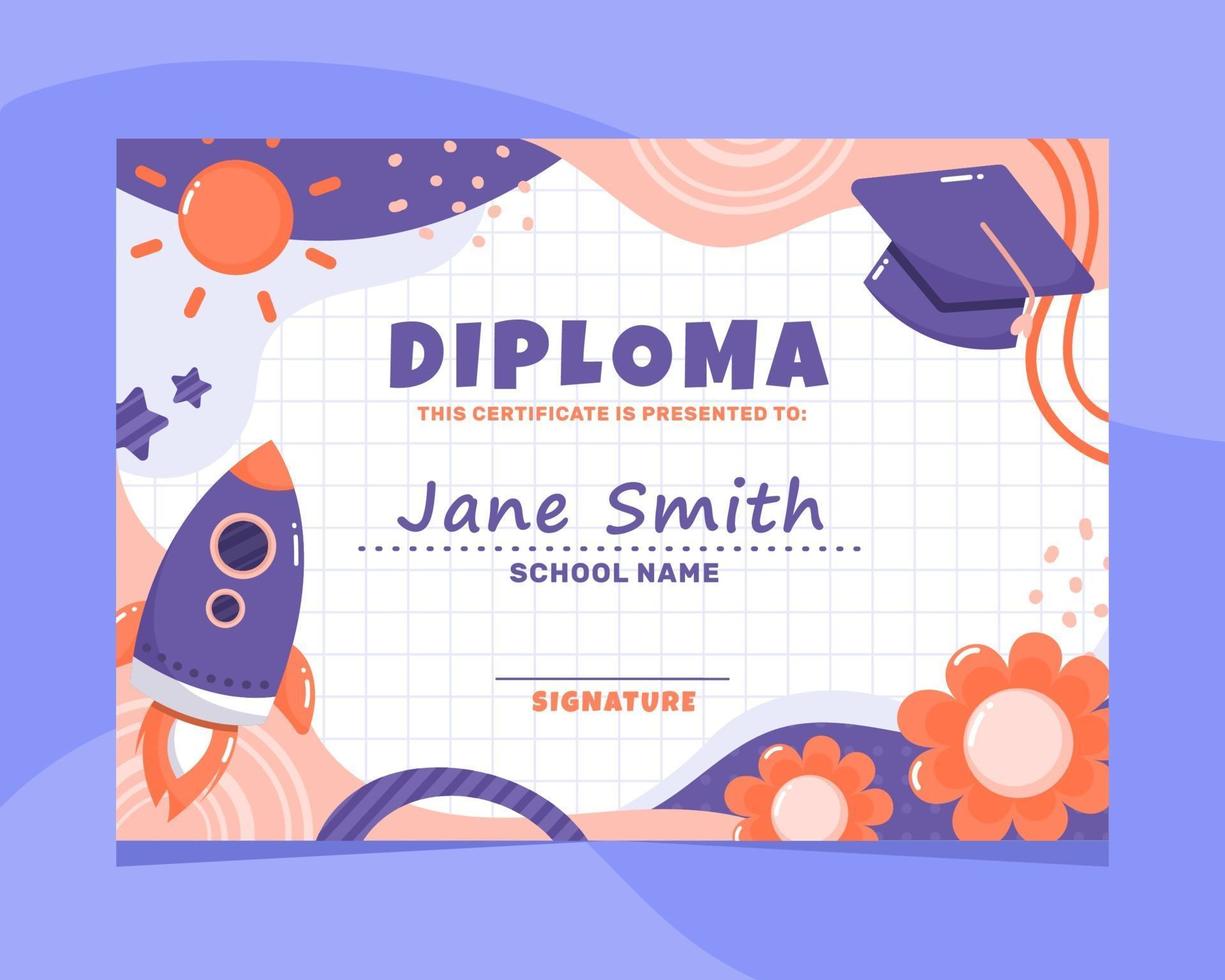 Kindergarten Diploma Certificate vector