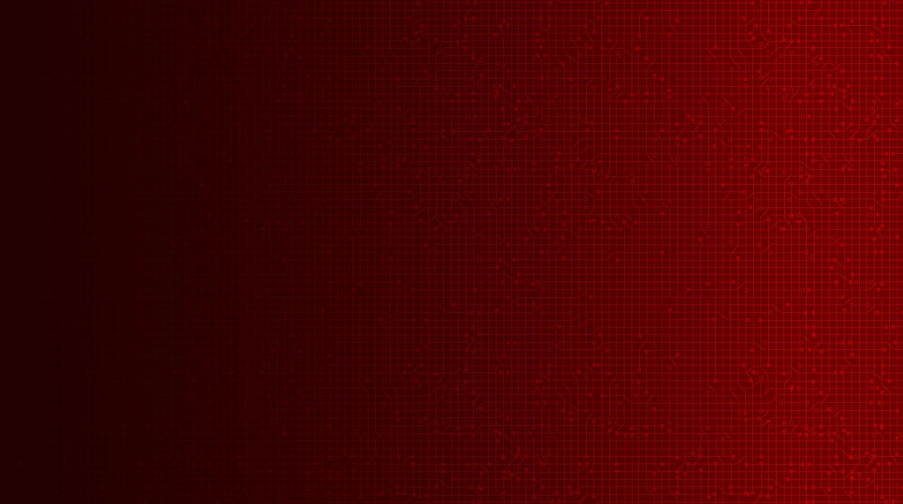 Red Futuristic Digital Microchip on Technology Background vector