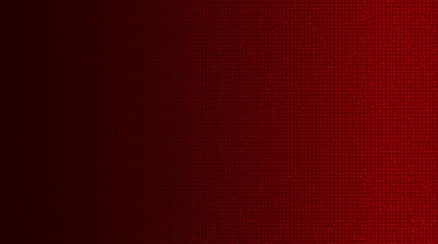 Red Futuristic Digital Microchip on Technology Background vector