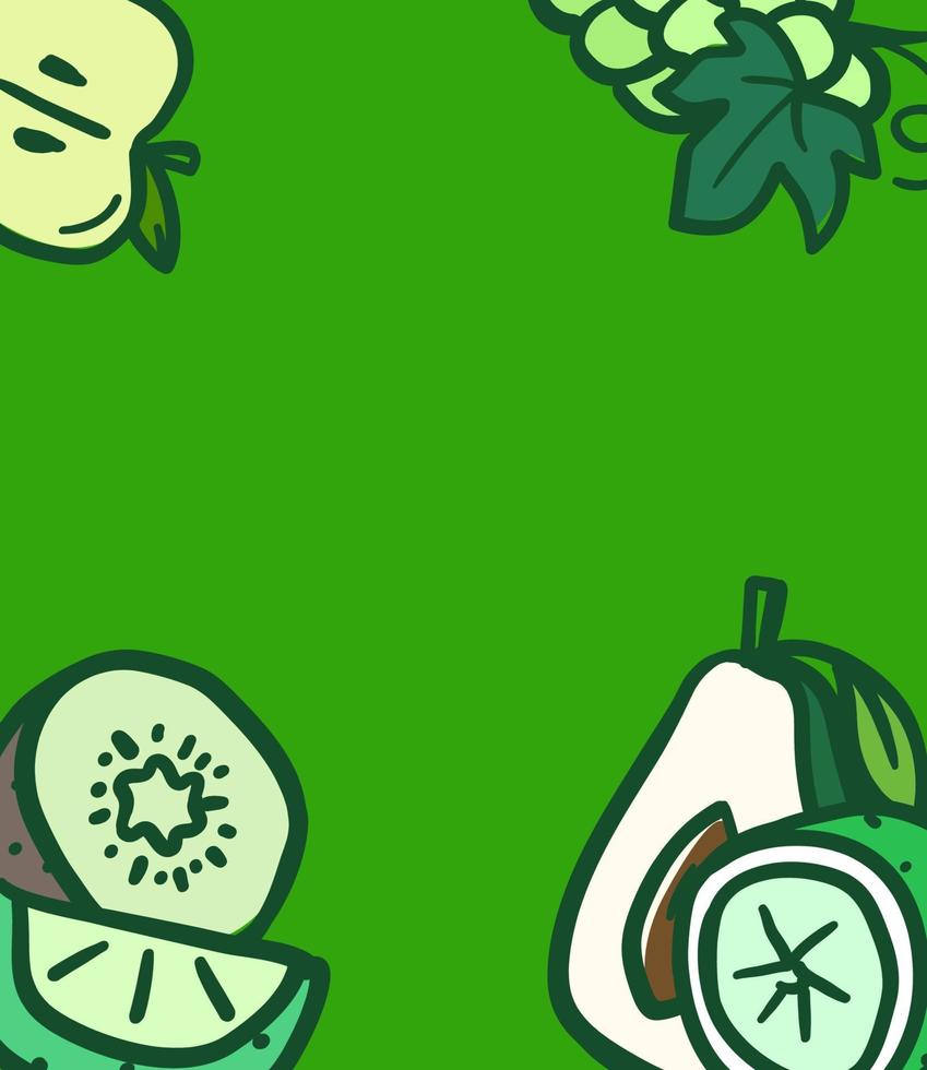 Summer fruits background with copy space for text. Vector banner template