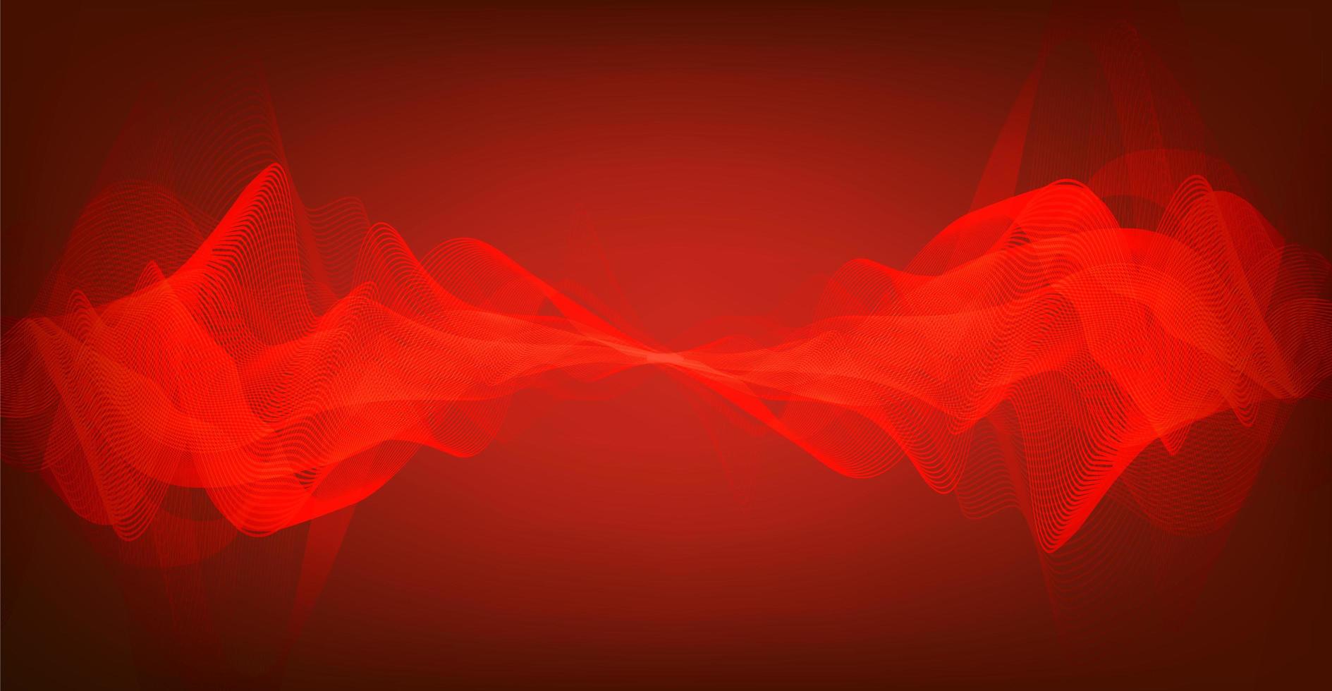 Fondo de escala de richter baja y alta de onda de sonido digital rojo vector