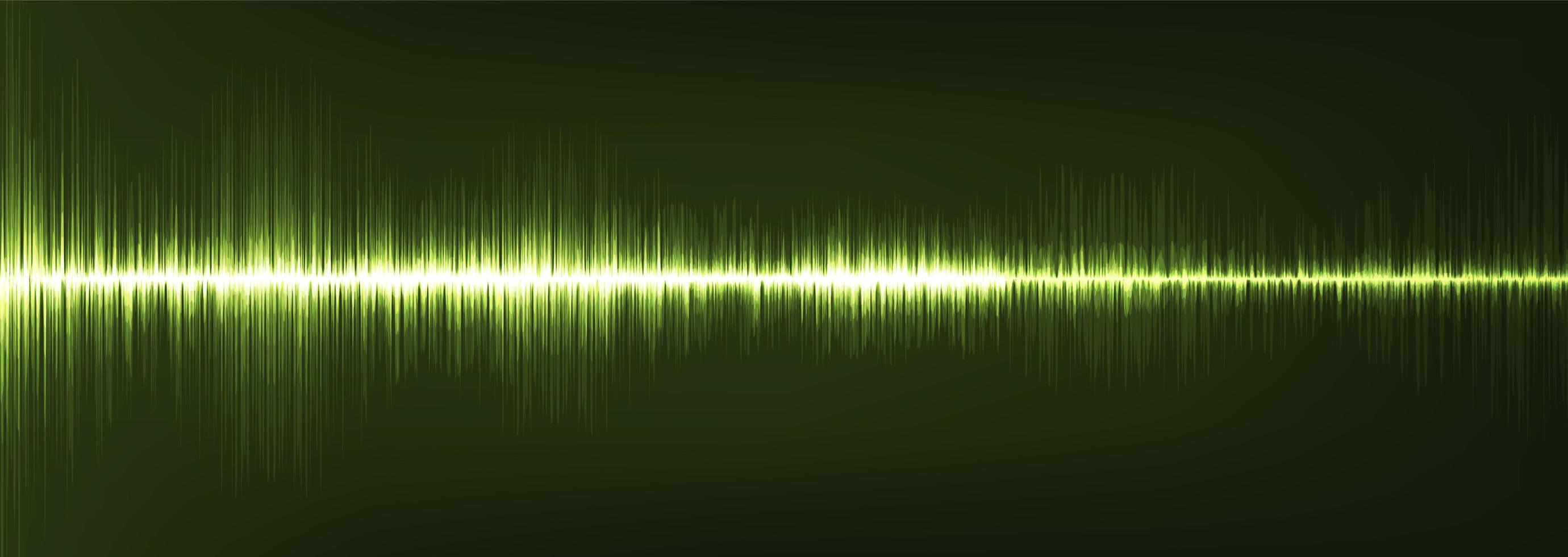 panorama verde onda de sonido digital baja y alta escala de richter vector