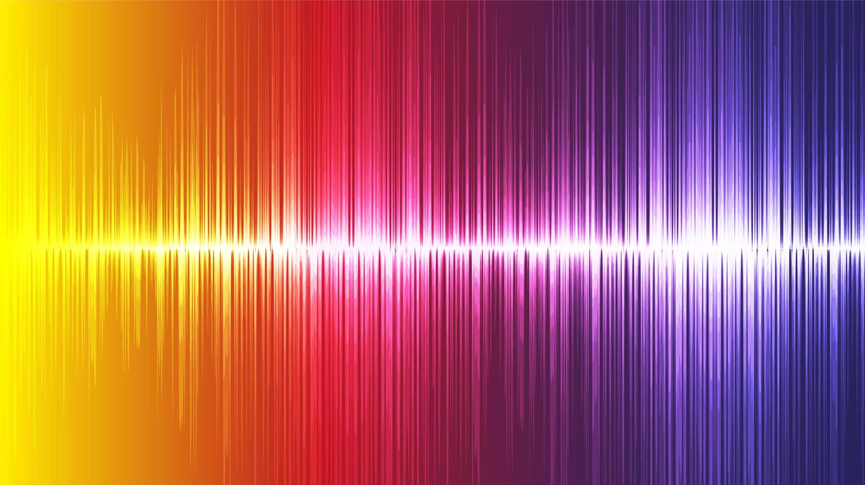 Colorido fondo de onda de sonido ultrasónico, tecnología y concepto de diagrama de onda de terremoto vector