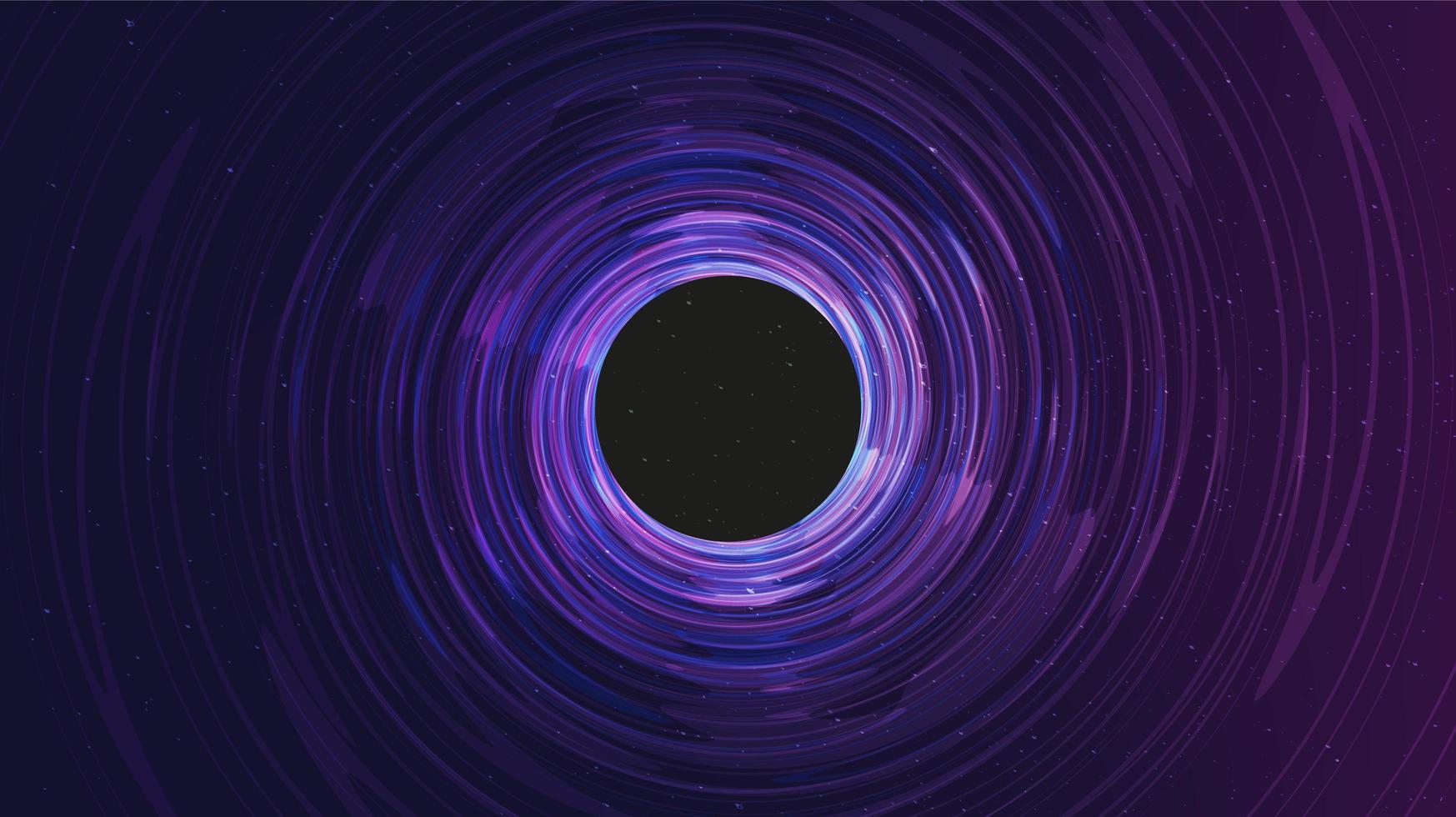 Agujero negro espiral ultravioleta en el fondo de la galaxia. diseño de concepto de planeta y física. vector