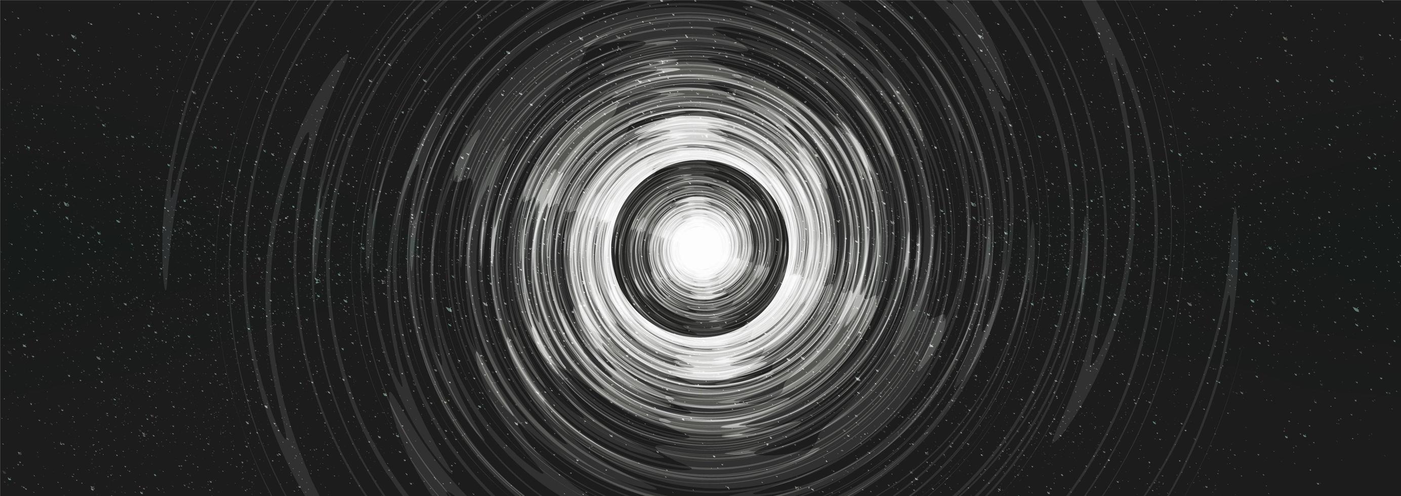 Vector Light black hole on Cosmic Universe background on interstellar Galaxy, Black and White design