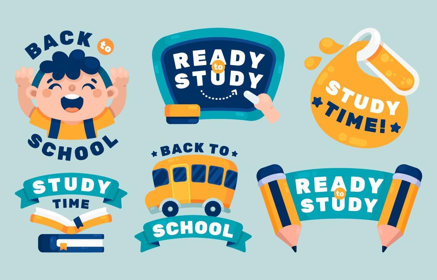Back To School Sticker Collection vector