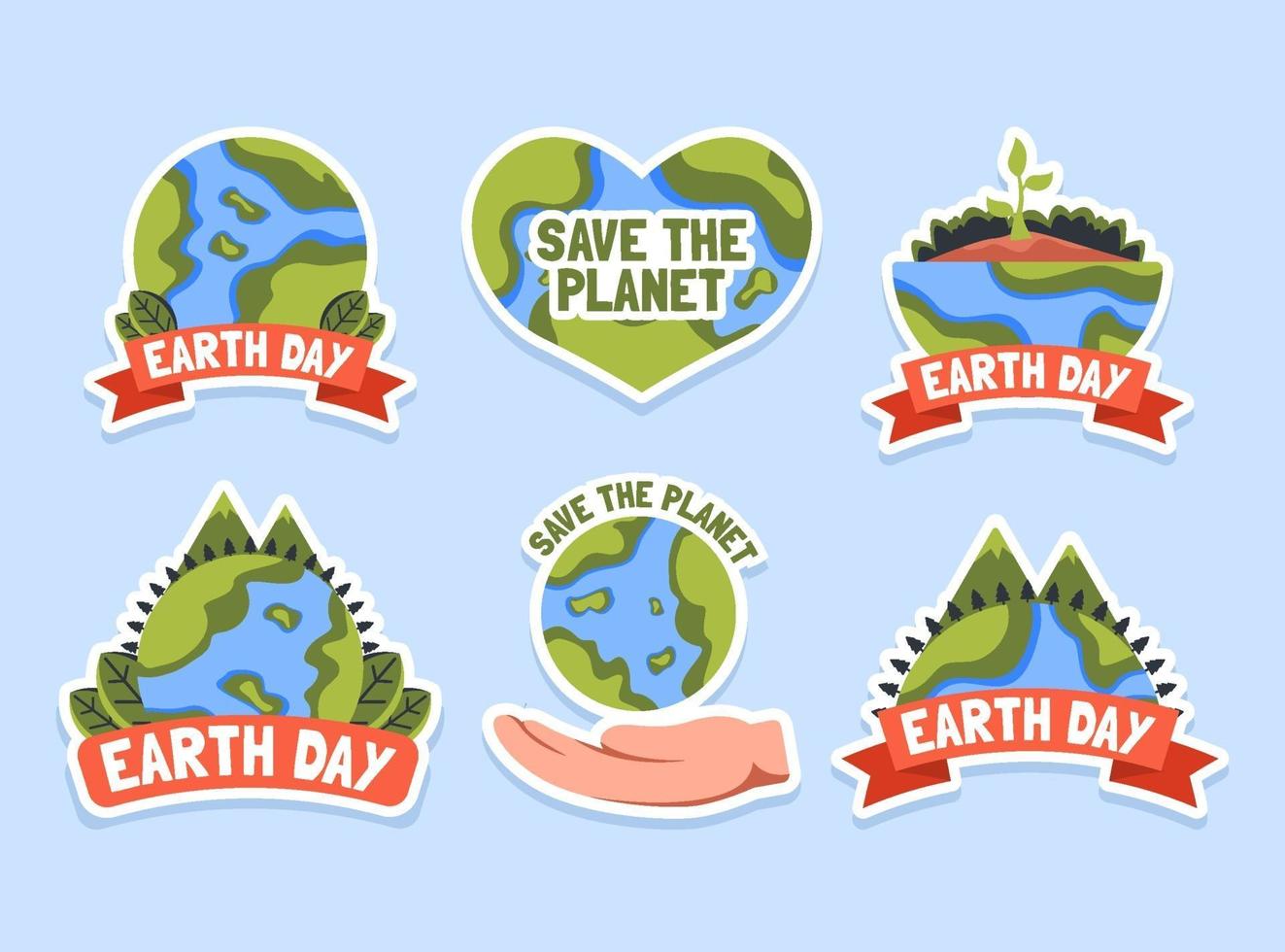 Earth Day Sticker Pack vector