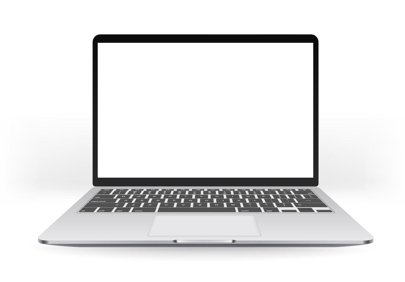 Modern laptop with empty screen isolated on white vector