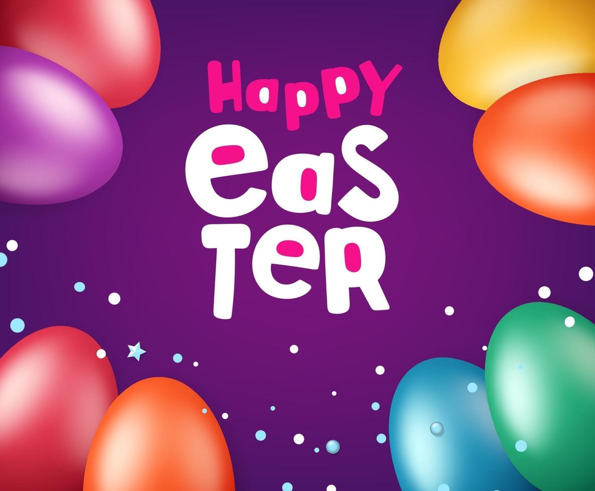 Happy Easter greeting card. Vector illustration with holiday elements