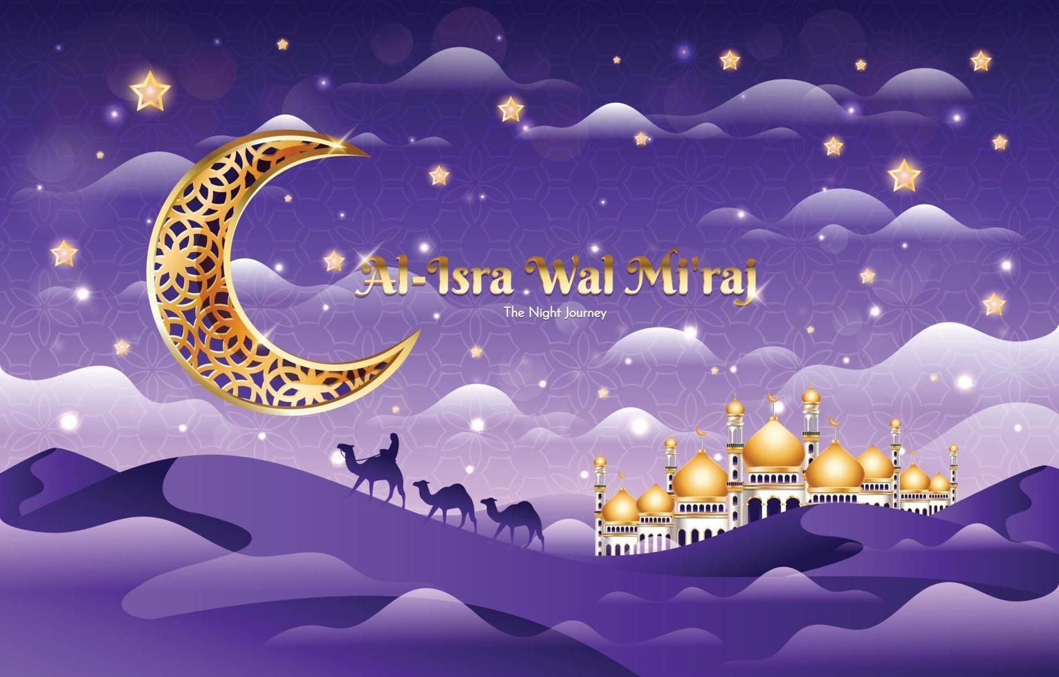 Isra Miraj The Night Journey Background vector