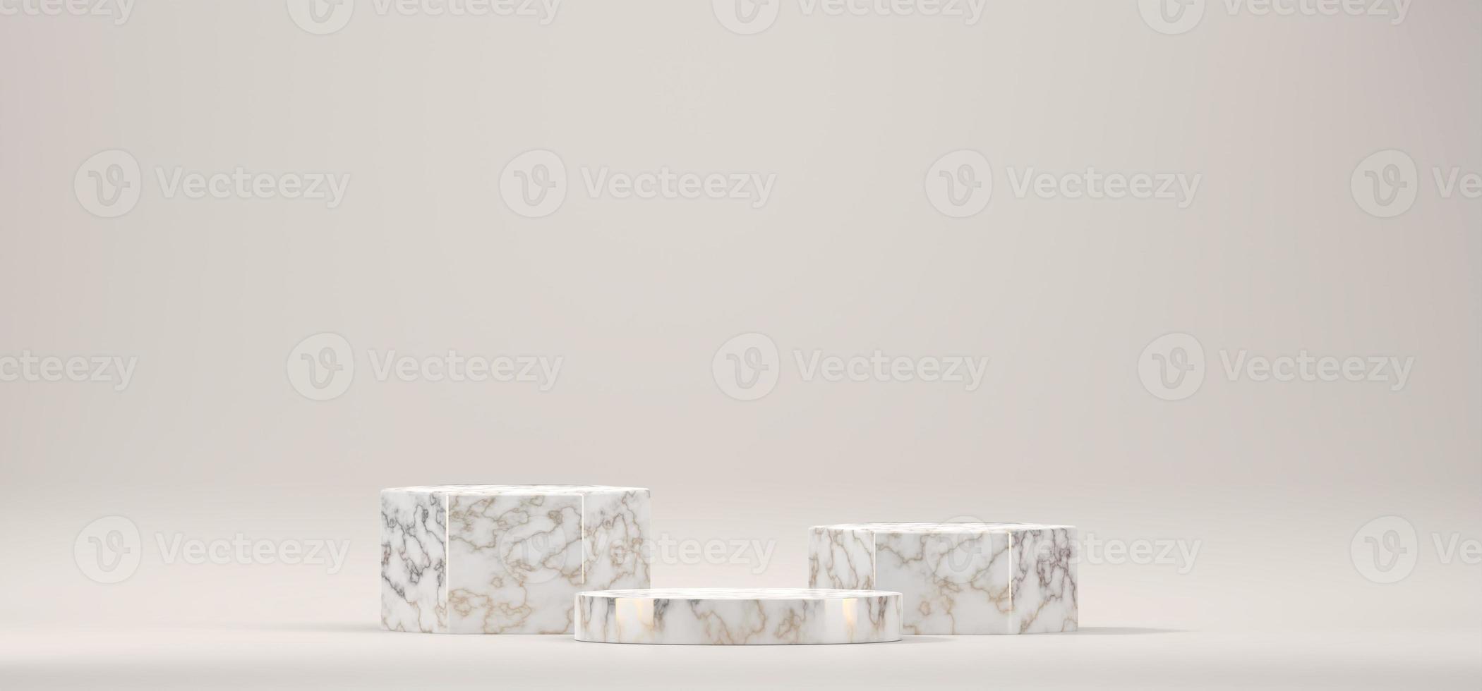 Plataforma de podio de escenario de mármol para producto, render 3d foto