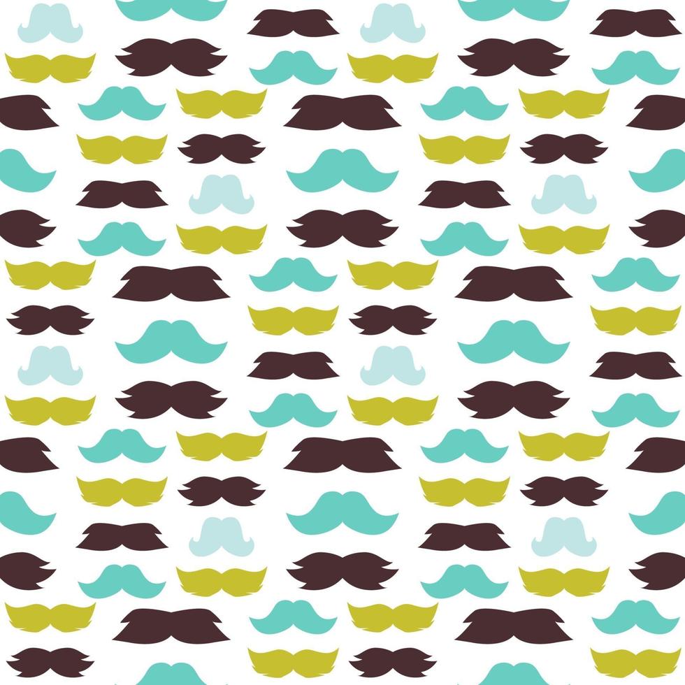 Mustaches seamless pattern vector illustration. Male facial bread fashion barber silhouette.