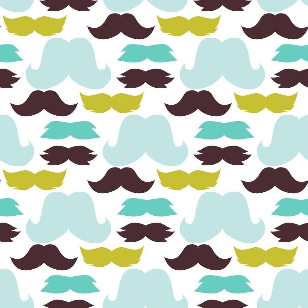 Mustaches seamless pattern vector illustration. Male facial bread fashion barber silhouette.