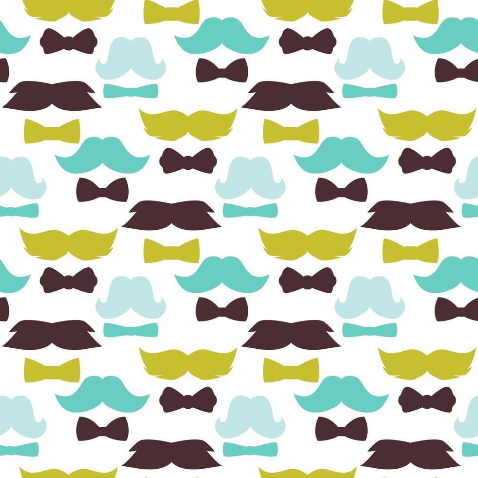 Mustaches seamless pattern vector illustration. Male facial bread fashion barber silhouette.