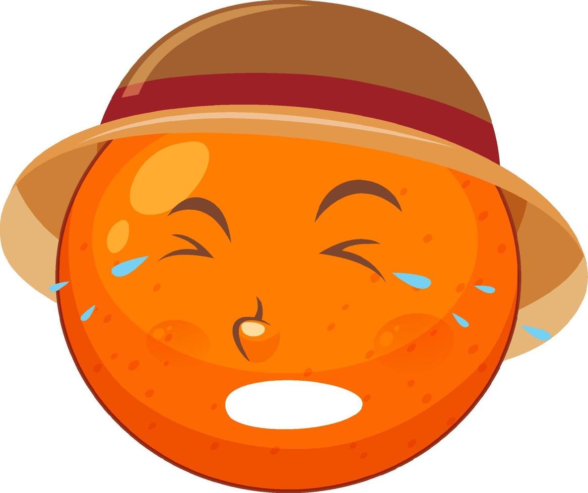 Orange cartoon character with facial expression vector