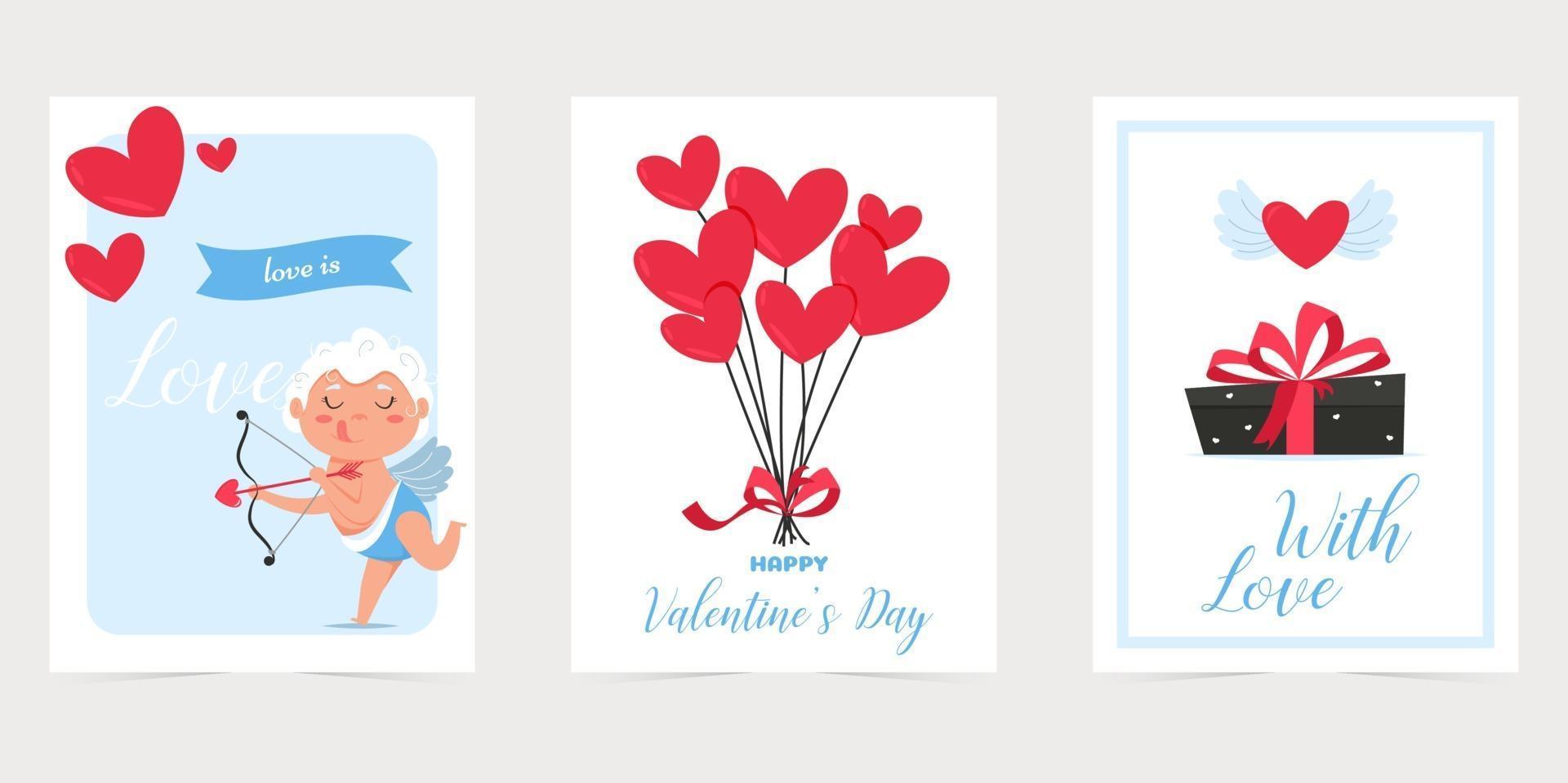 Valentine card with red heart. Love you banner. Romantic holiday Valentine Day poster or greeting card. vector